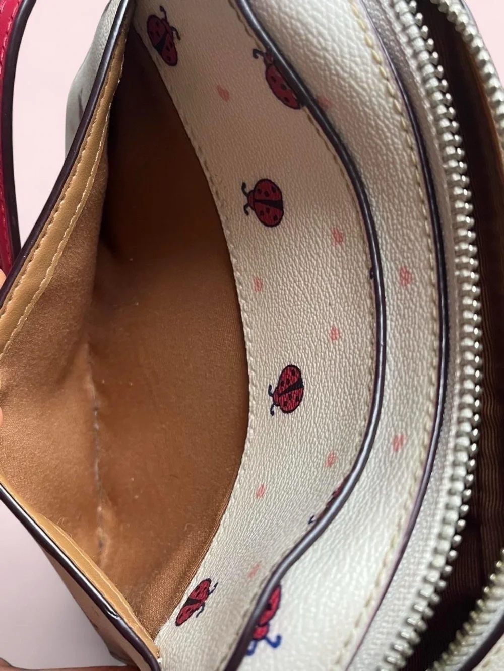 Coach White Canvas Ladybug Camera Crossbody Bag Coquette Limited Edition Cutesy